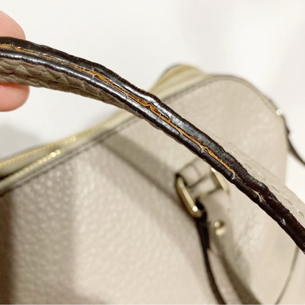 kate spade Taupe Pebbled Leather Grove Court Lainey Satchel Fully Lined Top Hand - Picture 8 of 14